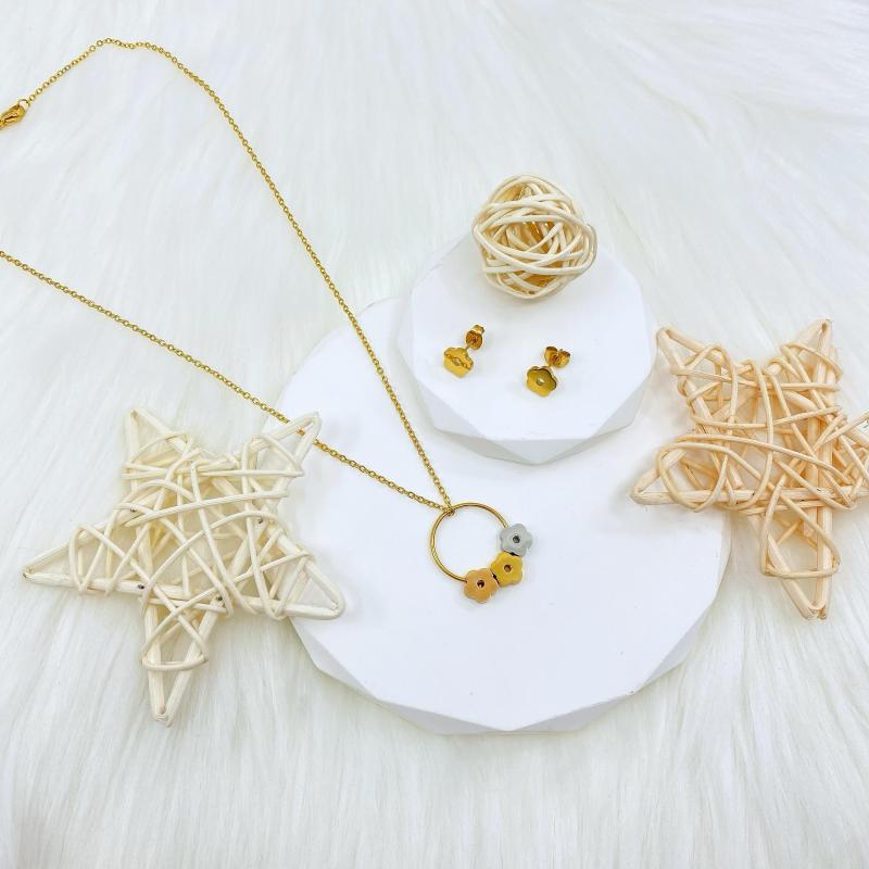 Necklace Earrings Set The Geometry Patterns O-Rings Stainless Steel Jewelry For Women Pendant Stud Sets Female Accessories, Picture shown
Necklace Earrings Set The Geometry Patterns O-Rings Stainless Steel Jewelry For Women Pendant Stud Sets Female Accessories, Picture shown