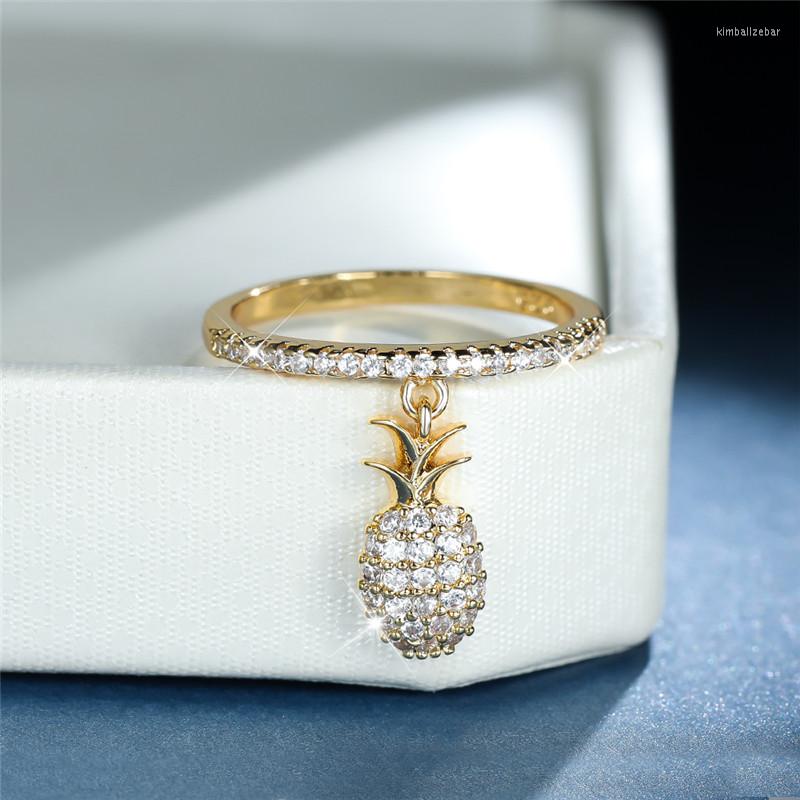 Wedding Rings Female Luxury Crystal Stone Ring Cute Fruit Pineapple Pendant Fashion Gold Silver Color Engagement For Women Jewelry
Wedding Rings Female Luxury Crystal Stone Ring Cute Fruit Pineapple Pendant Fashion Gold Silver Color Engagement For Women Jewelry