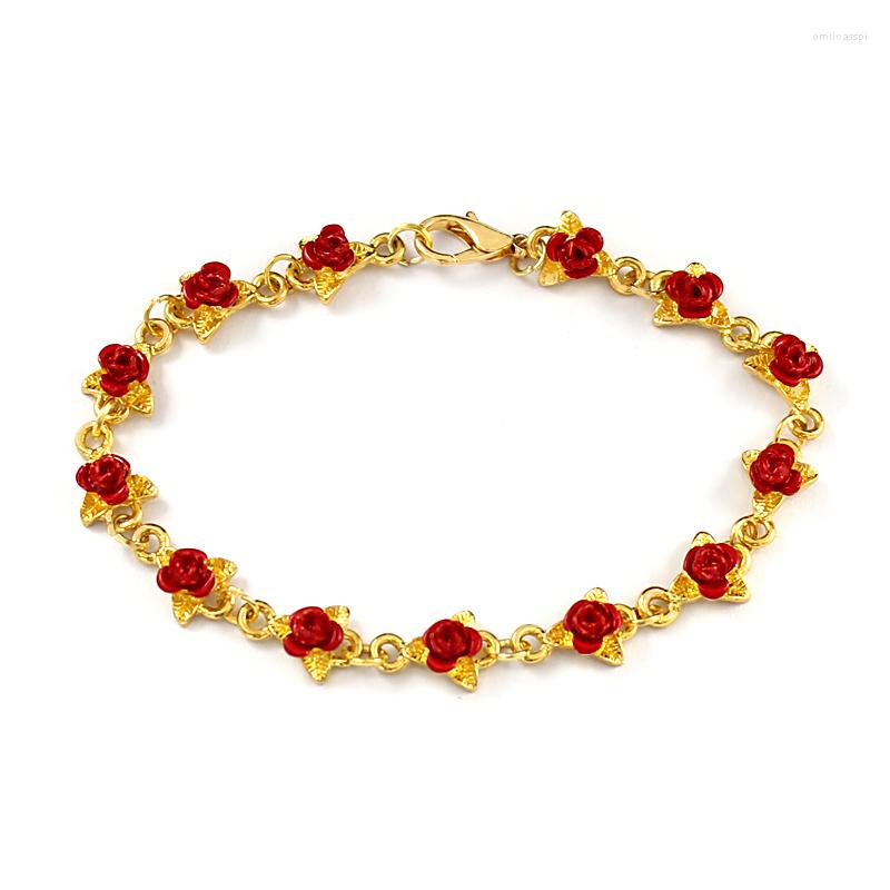 Bangle Exquisite Rose Bracelet Red Leaf Manual Connection Women Romantic Jewelry Valentine's Day Gifts
Bangle Exquisite Rose Bracelet Red Leaf Manual Connection Women Romantic Jewelry Valentine's Day Gifts