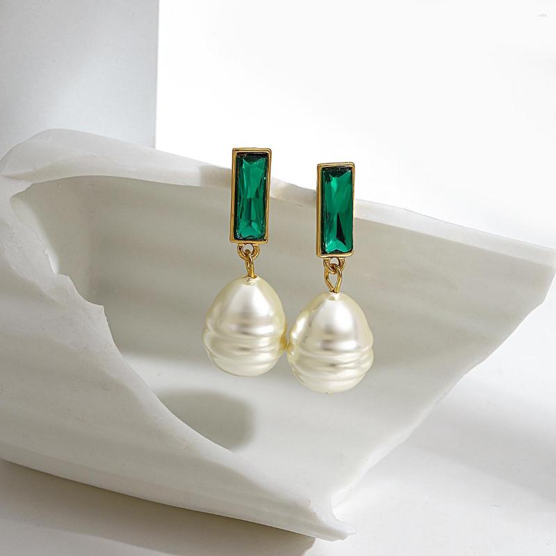 Dangle Earrings ANEOSA Geometric Green Rhinestone Hanging Pearl Drop For Women Handmade Freshwater Pendant 
Dangle Earrings ANEOSA Geometric Green Rhinestone Hanging Pearl Drop For Women Handmade Freshwater Pendant