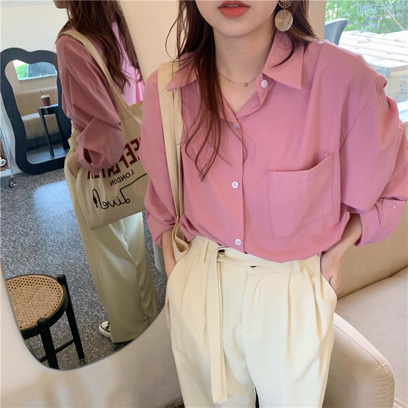 Women's Blouses Korean Spring Solid Color Women Shirt Loose Gentle Sweet Long-sleeved Button Up Top Pocket Camisas Mujer 2022, White
Women's Blouses Korean Spring Solid Color Women Shirt Loose Gentle Sweet Long-sleeved Button Up Top Pocket Camisas Mujer 2022, White