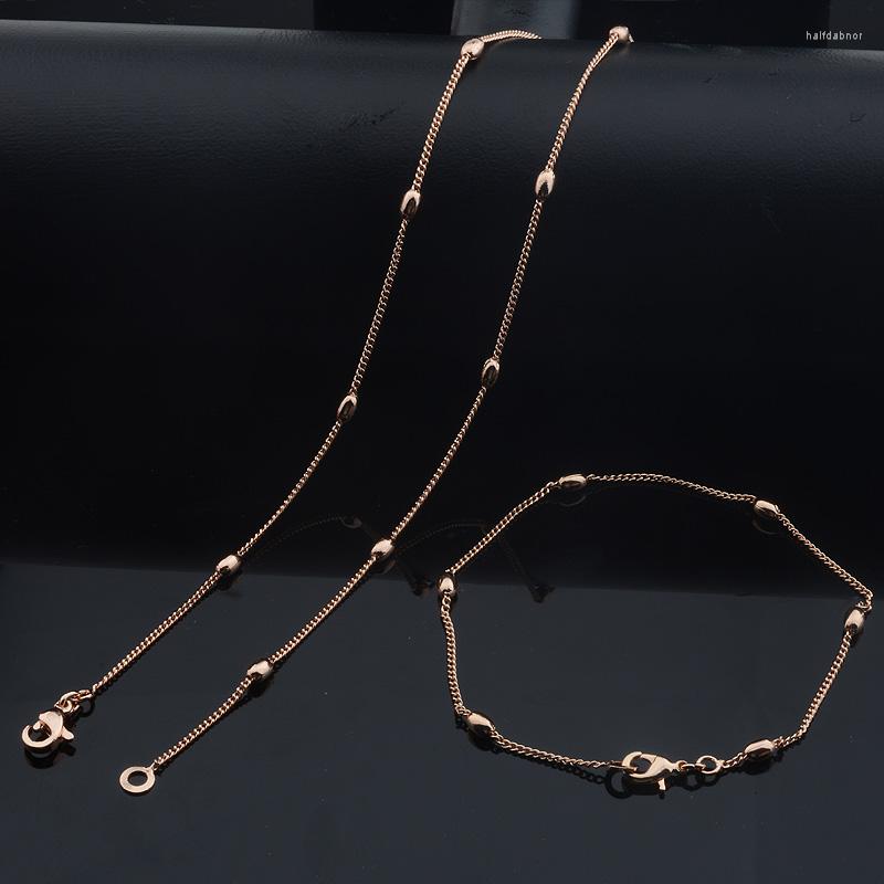 Necklace Earrings Set Fashion Womens 585 Rose Gold Color Link Oval Bead Bracelet Chains, Picture shown
Necklace Earrings Set Fashion Womens 585 Rose Gold Color Link Oval Bead Bracelet Chains, Picture shown