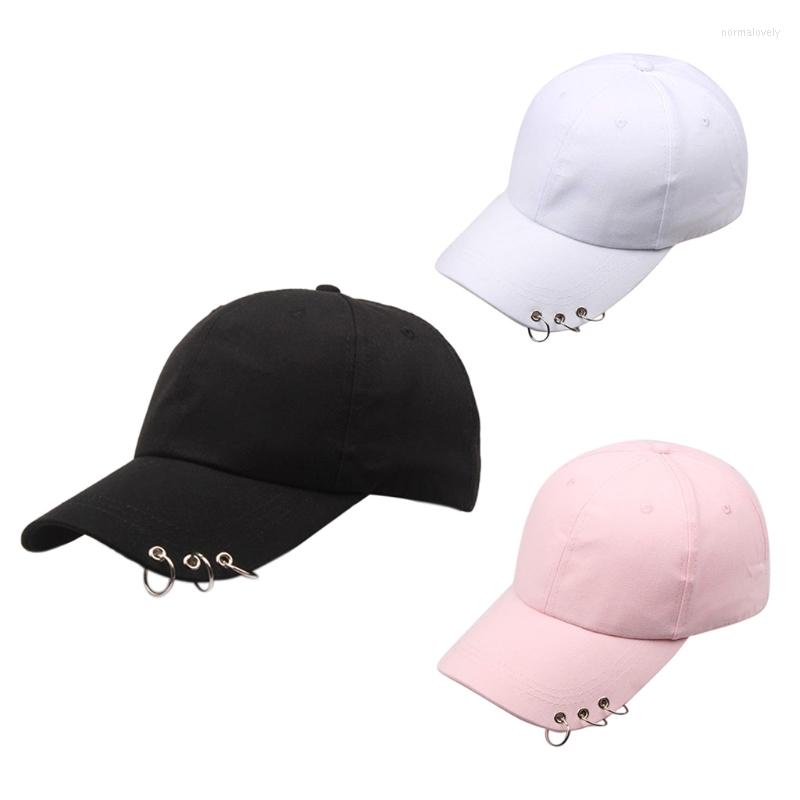 Ball Caps Women Men Korean Harajuku Cotton Baseball Cap With 3 Metal Rings Hip Hop Street Solid Color Adjustable Snapback Dad Hat
Ball Caps Women Men Korean Harajuku Cotton Baseball Cap With 3 Metal Rings Hip Hop Street Solid Color Adjustable Snapback Dad Hat