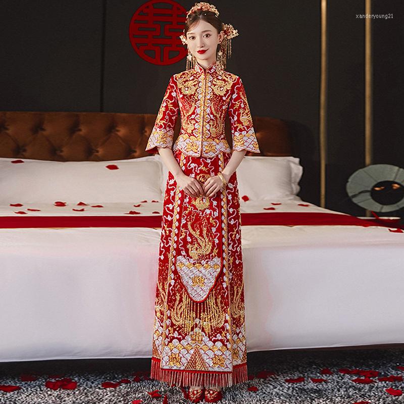 Ethnic Clothing Dragon And Phoenix Gown Bridal Xiuhe Dress Summer Thin Small Chinese Wedding Toast
Ethnic Clothing Dragon And Phoenix Gown Bridal Xiuhe Dress Summer Thin Small Chinese Wedding Toast