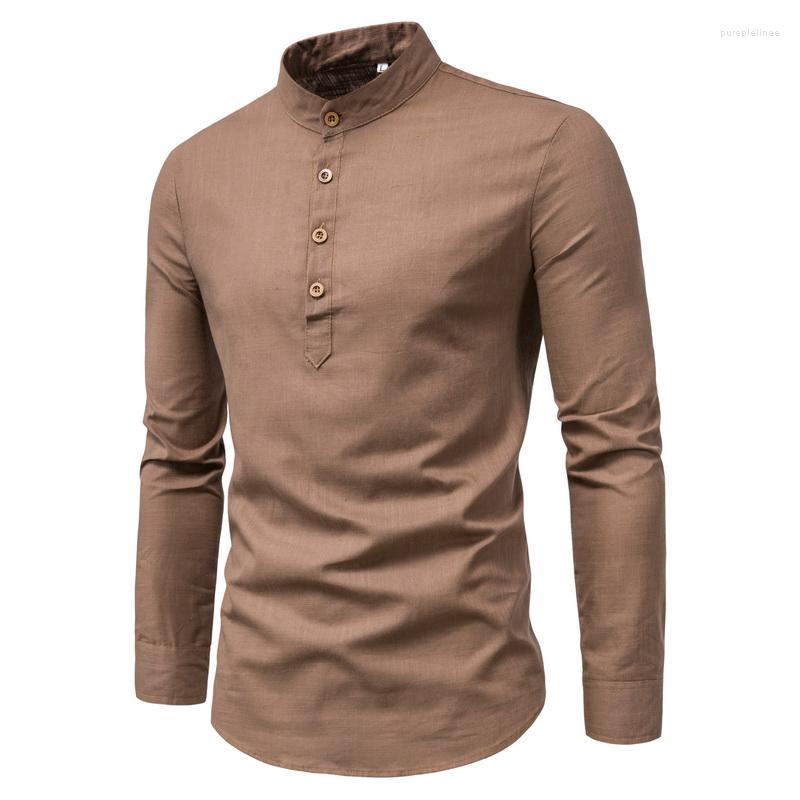 Men's Casual Shirts Men's Solid Color Stand Collar Shirt Top Breathable Linen Long Sleeve T-Shirt Slim Ethnic Style, Black
Men's Casual Shirts Men's Solid Color Stand Collar Shirt Top Breathable Linen Long Sleeve T-Shirt Slim Ethnic Style, Black