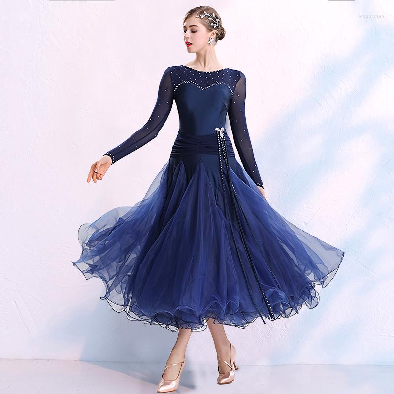 Stage Wear Ballroom Dance Competition Dresses Waltz Dress Long Sleeves Modern Costumes Standard 4 Color, Blue
Stage Wear Ballroom Dance Competition Dresses Waltz Dress Long Sleeves Modern Costumes Standard 4 Color, Blue