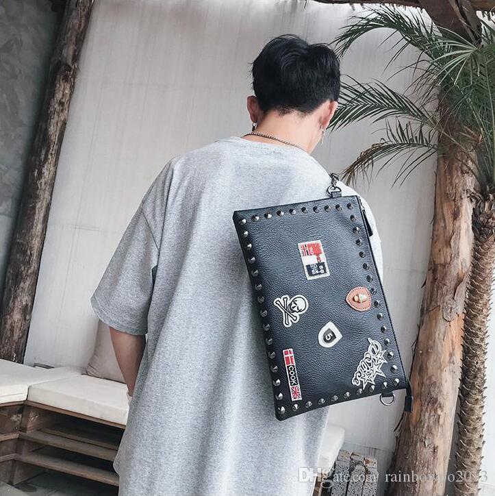 Factory wholesale fashion bag street personality rivet men Hand Shoulder Bags Punk medal leather shoulders handbag leathers handbags, Multi
Factory wholesale fashion bag street personality rivet men Hand Shoulder Bags Punk medal leather shoulders handbag leathers handbags, Multi