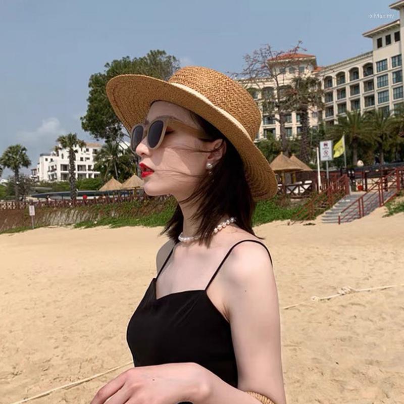 Berets Foux Formal Hat Wide Brim Summer Spring Straw Outdoor Shade Visor Elegant Flattop Uv Protection Tape Sandy Beach Vacation, Khaki
Berets Foux Formal Hat Wide Brim Summer Spring Straw Outdoor Shade Visor Elegant Flattop Uv Protection Tape Sandy Beach Vacation, Khaki