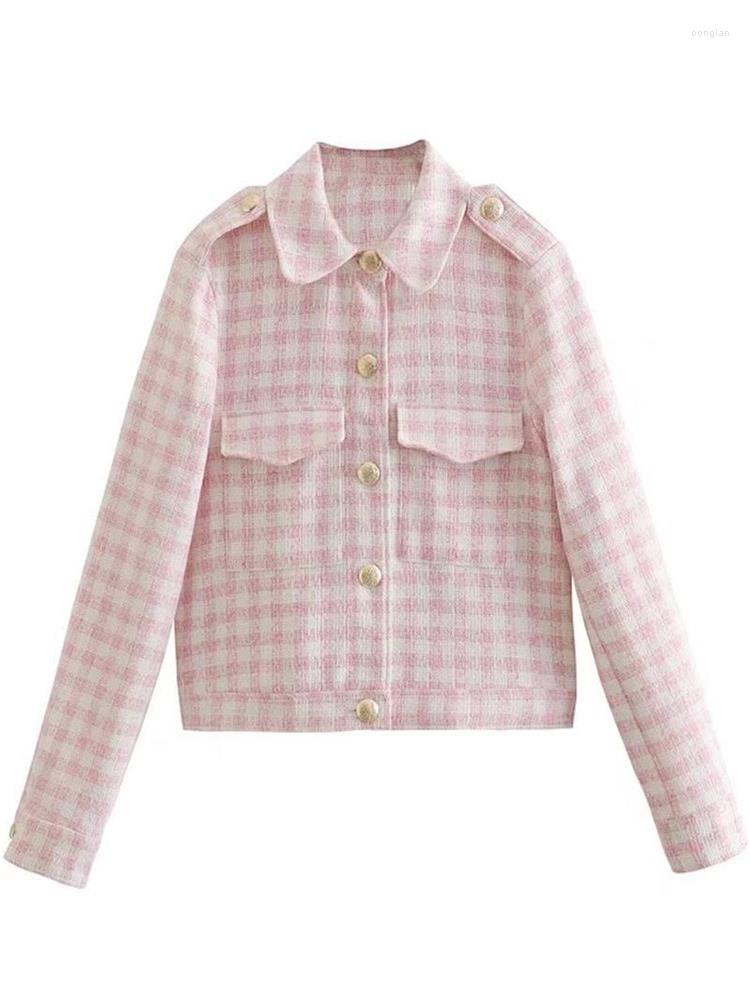 Women's Down MESTTRAF Sexy Design 2022 Women With Metal Button Tweed Jacket Vintage Long Sleeve Lapel Pockets Female Outerwear, Picture shown
Women's Down MESTTRAF Sexy Design 2022 Women With Metal Button Tweed Jacket Vintage Long Sleeve Lapel Pockets Female Outerwear, Picture shown