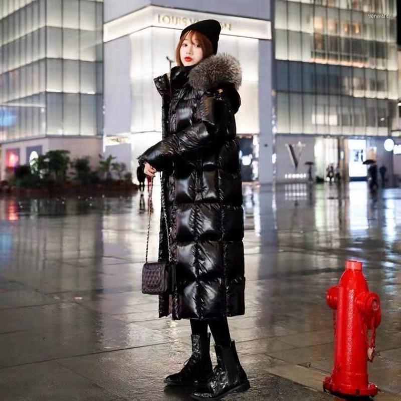 Women' Down 2022 Women' Cotton Jacket Long Black Bright Face Thickened Real Wool Collar, Black real fur
Women' Down 2022 Women' Cotton Jacket Long Black Bright Face Thickened Real Wool Collar, Black real fur