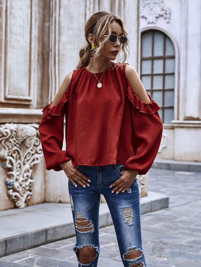 Women' Blouses & Shirts Autumn Sexy Chiffon Blouse Women Solid Long-sleeved Fashion Tops Loose Plus Size Clothing Casual Puff Sleeves Wine, Red
Women' Blouses & Shirts Autumn Sexy Chiffon Blouse Women Solid Long-sleeved Fashion Tops Loose Plus Size Clothing Casual Puff Sleeves Wine, Red