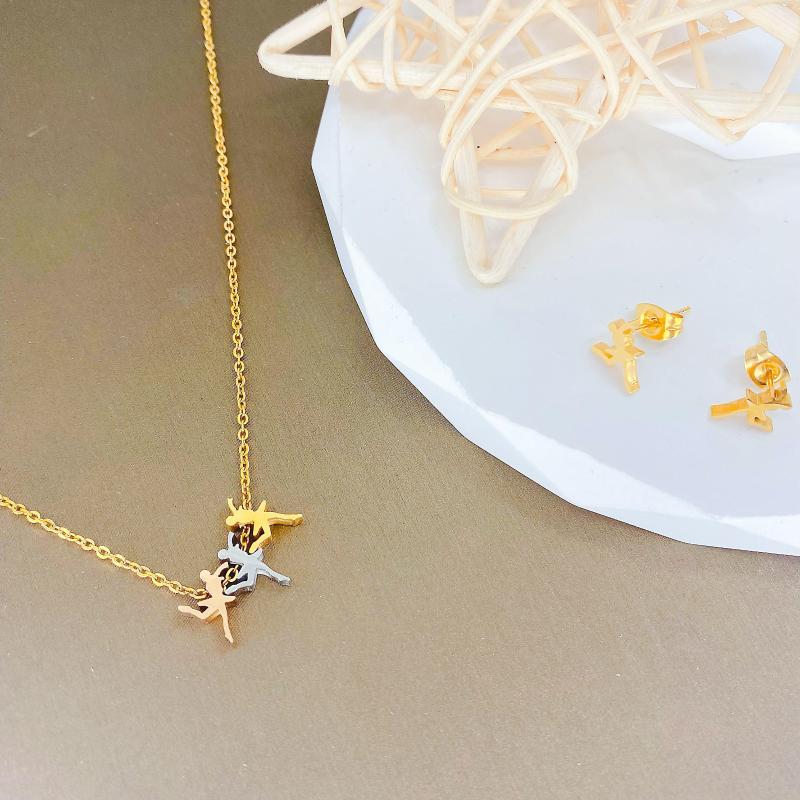 Necklace Earrings Set Figure Shape Stainless Steel Jewelry For Women Stud Pendant Sets Female Accessories, Picture shown
Necklace Earrings Set Figure Shape Stainless Steel Jewelry For Women Stud Pendant Sets Female Accessories, Picture shown