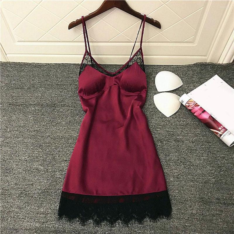 Women' Sleepwear Women' Sexy Lace Night Dress Lingerie Ladies Silk Satin Camisole Nightgown Solid Plus Size Nightdress Nighty 3XL, Wine red
Women' Sleepwear Women' Sexy Lace Night Dress Lingerie Ladies Silk Satin Camisole Nightgown Solid Plus Size Nightdress Nighty 3XL, Wine red