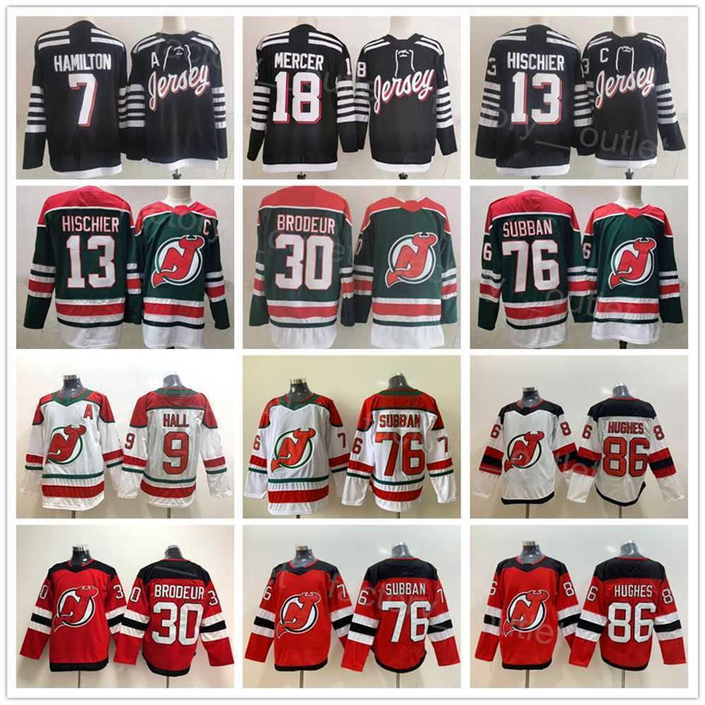 Men Hockey New Jersey 13 Nico Hischier Jersey Devils 76 PK Subban 7 Dougie Hamilton 86 Jack Hughes 18 Dawson Mercer 9 Taylor Hall 30 Martin', Black
Men Hockey New Jersey 13 Nico Hischier Jersey Devils 76 PK Subban 7 Dougie Hamilton 86 Jack Hughes 18 Dawson Mercer 9 Taylor Hall 30 Martin', Black