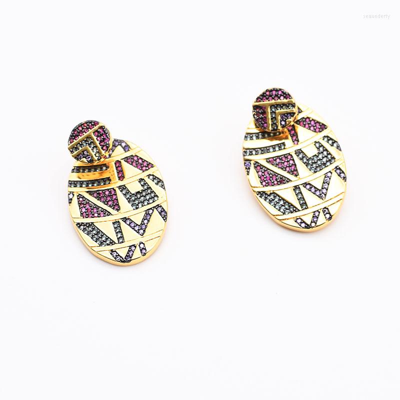 Stud Earrings 27x39.5x19mm Women's Removable Gold Asymmetrical Oval With IRIDESCENT Zircon
Stud Earrings 27x39.5x19mm Women's Removable Gold Asymmetrical Oval With IRIDESCENT Zircon