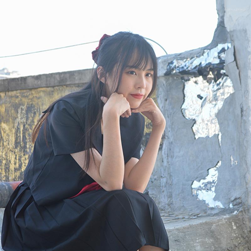 Clothing Sets Summer Korean Japanese School Uniforms Black Top Skirt High Girl Sailor Dress Student Uniform Cosplay HHB68, Only shirt
Clothing Sets Summer Korean Japanese School Uniforms Black Top Skirt High Girl Sailor Dress Student Uniform Cosplay HHB68, Only shirt