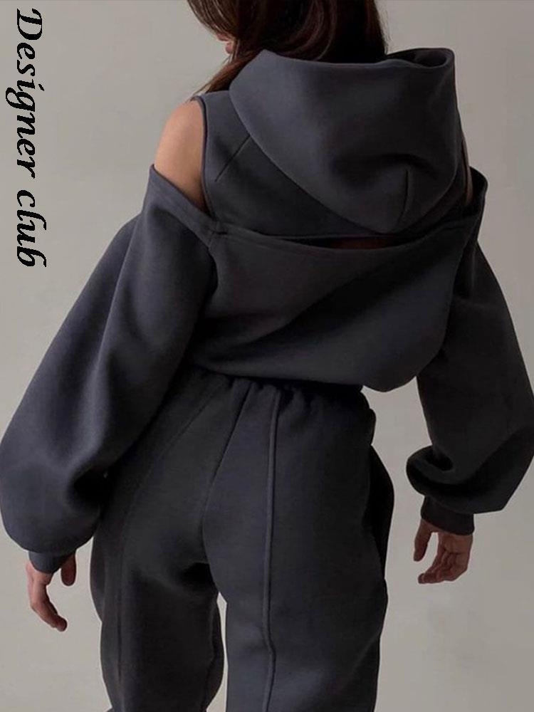 Women's Two Piece Pants Women Solid Sets Hoodie Off Shoulder Sweatshirts And Pant Suit Female Fashion Tracksuits 221207, Green
Women's Two Piece Pants Women Solid Sets Hoodie Off Shoulder Sweatshirts And Pant Suit Female Fashion Tracksuits 221207, Green