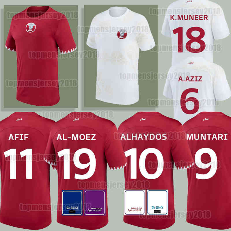 2022 2023 Qatar Soccer Jerseys 9 MUNTARI 11 AFIF 10 ALHAYDOS 19 AL-MOEZ 7 ALAAELDIN 3 ABDELKARIM A.AZIZ 16 BOUALEM BOUDIAF HOMAM MIGUEL 22 23 Football Shirts Men Uniform, Men (ka ta er)+patch
2022 2023 Qatar Soccer Jerseys 9 MUNTARI 11 AFIF 10 ALHAYDOS 19 AL-MOEZ 7 ALAAELDIN 3 ABDELKARIM A.AZIZ 16 BOUALEM BOUDIAF HOMAM MIGUEL 22 23 Football Shirts Men Uniform, Men (ka ta er)+patch