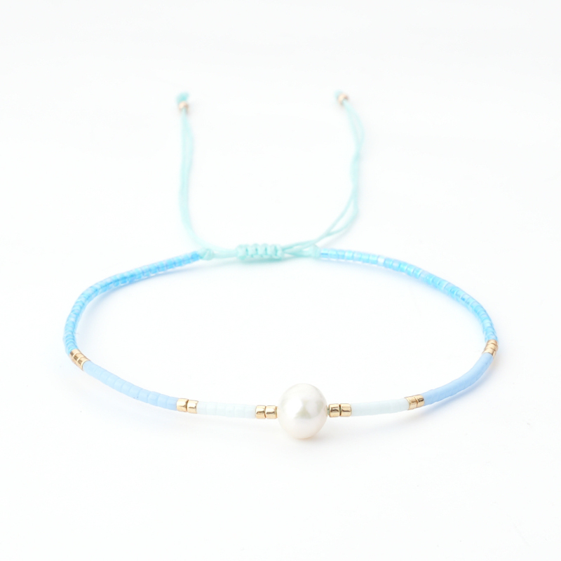 Miyuki Tila Bead Strands Bracelets Fresh Water Pearl Adjustable Bracelets for Women