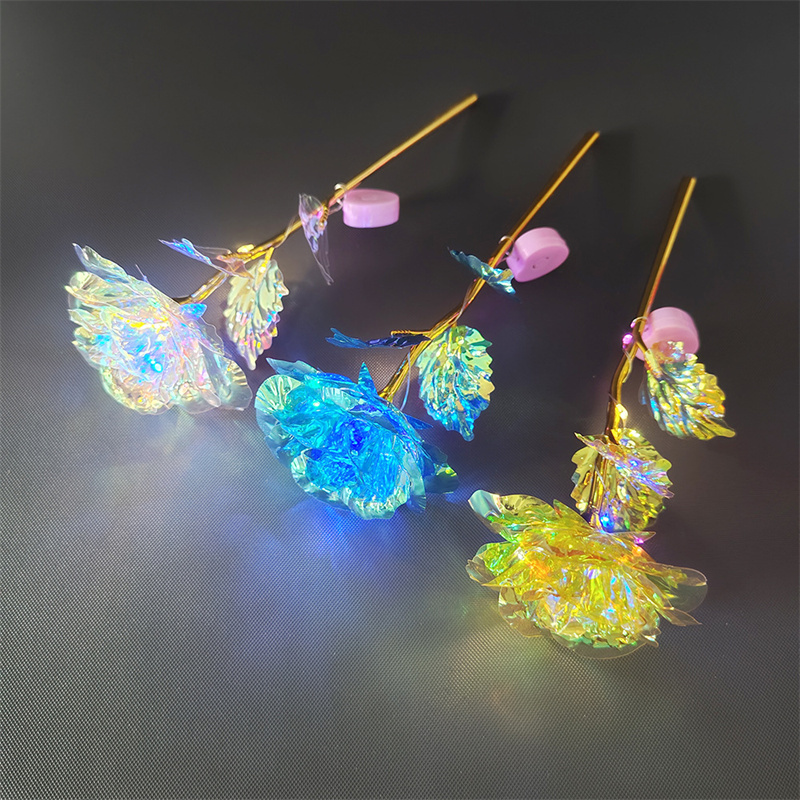 Valentine Day Party Rose Flowers 24K Foil Plated LED Luminous Roses Proposal Wedding Anniversary Mothers Birthday Christmas Day Gifts