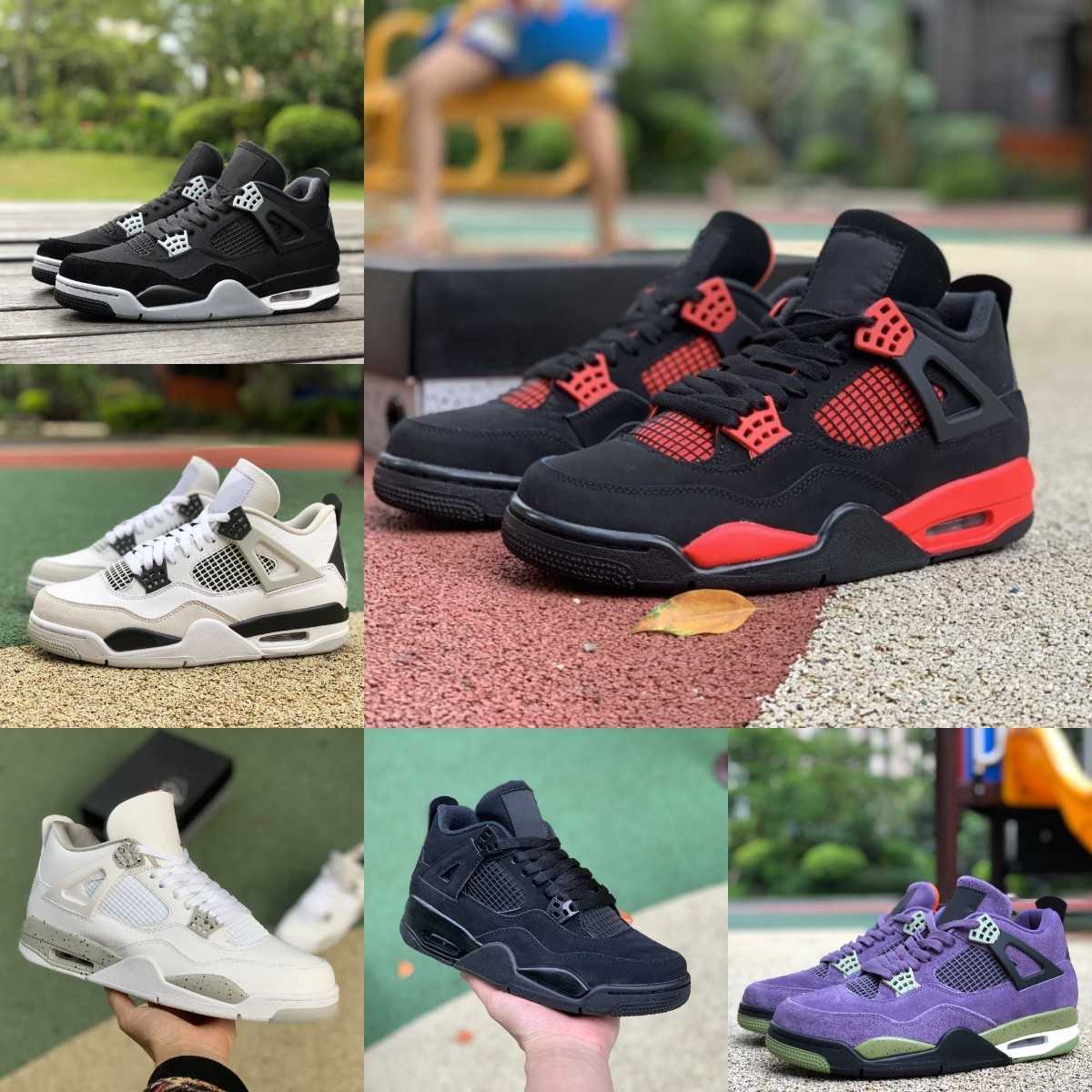 2023 Jumpman Red Thunder 4 4s Basketball Shoes University Blue Mens Military Black Canvas Cement Cat Cream Sail White Oreo Infrared Pine Green Trainer Sneakers S86