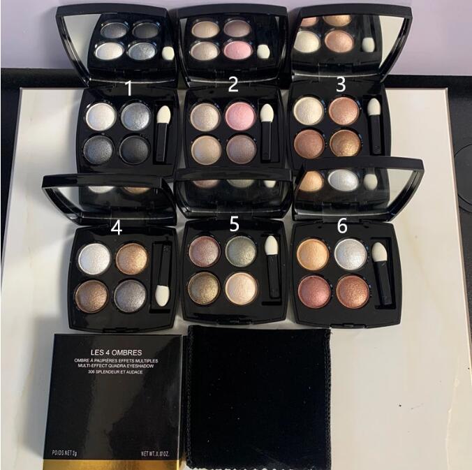 Famous Makeup Eye shadow 4 Colors Matte Shimmer Natural Waterproof Eyeshadow shadows palette with brush 6 styles free fast ship