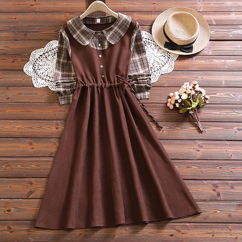 Casual Dresses Mori Girl Cute Kawaii Sweet Dress Spring Autumn Fashion Long Sleeve Corduroy Women Vintage Vestidos, Coffee
Casual Dresses Mori Girl Cute Kawaii Sweet Dress Spring Autumn Fashion Long Sleeve Corduroy Women Vintage Vestidos, Coffee