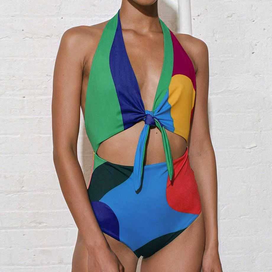 Swim Wear Fashion Colorblock Print Open Back Single Piece Micro Monokini Sexy Swimsuit Women's Suit Surf Wear Summer Beach Tankini T221208
Swim Wear Fashion Colorblock Print Open Back Single Piece Micro Monokini Sexy Swimsuit Women's Suit Surf Wear Summer Beach Tankini T221208