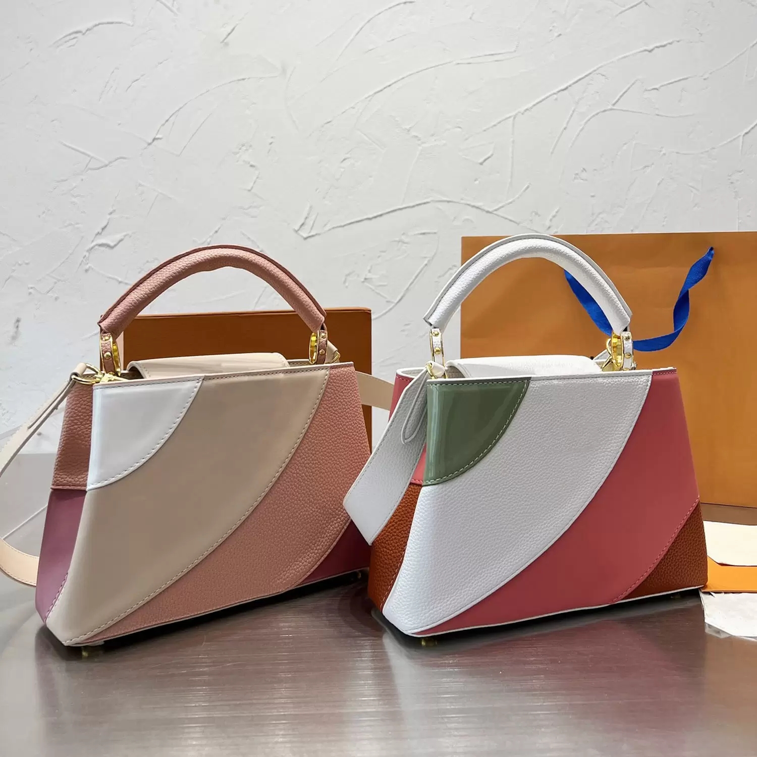 Luxury tote bags fashion ladies shoulder bag 4 color stitching style large-capacity bag trend shopping street shooting must-have wallet XB50046
Luxury tote bags fashion ladies shoulder bag 4 color stitching style large-capacity bag trend shopping street shooting must-have wallet XB50046