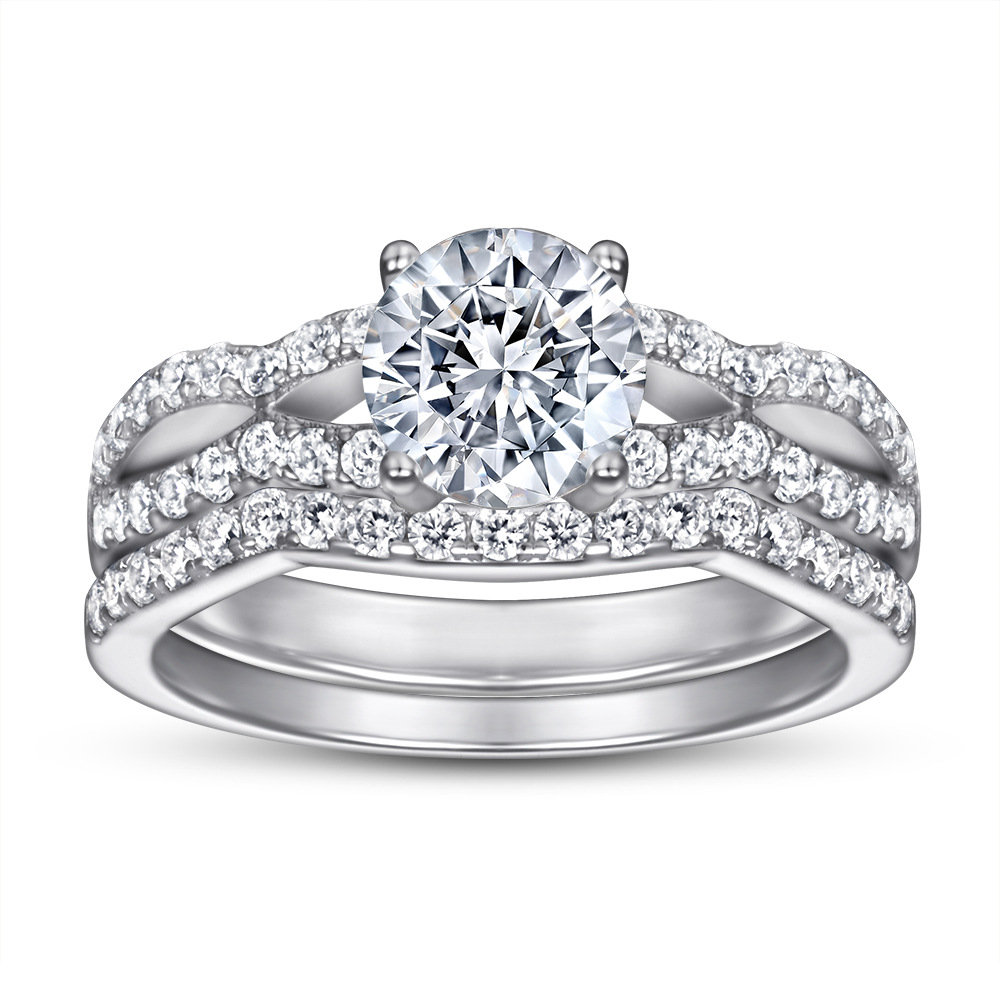 Wedding Accessories Pure Silver Engagement Rings 2PCS/Set Fadeless Couple Round Diamonds Birdal Ring Proposal Ring No Fading Ladies Jewelry TL-026
Wedding Accessories Pure Silver Engagement Rings 2PCS/Set Fadeless Couple Round Diamonds Birdal Ring Proposal Ring No Fading Ladies Jewelry TL-026