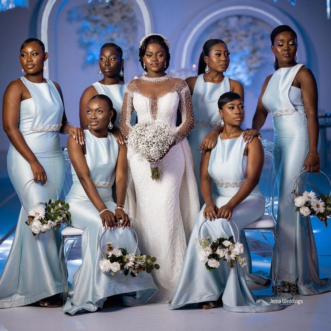 Sexy African Nigerian Light Blue Mermaid Bridesmaid Dresses For Women Applique Plus Size Jewel Neck Floor Length Wedding Guest Party Gowns for Weddings
Sexy African Nigerian Light Blue Mermaid Bridesmaid Dresses For Women Applique Plus Size Jewel Neck Floor Length Wedding Guest Party Gowns for Weddings