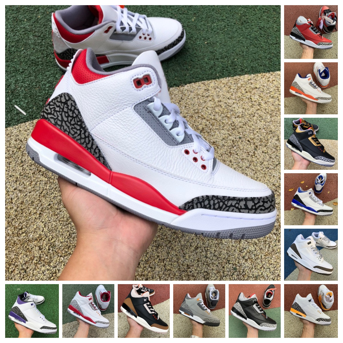 Mens 3 OG Basketball Shoes Jumpman Retro 3s Fire Red Desert Elephant Kumquat Cardinal Red Black Cement Racer Blue Fragment UNC Cool Grey Pine Green Dark Iris Sneakers, Bubble package bag
Mens 3 OG Basketball Shoes Jumpman Retro 3s Fire Red Desert Elephant Kumquat Cardinal Red Black Cement Racer Blue Fragment UNC Cool Grey Pine Green Dark Iris Sneakers, Bubble package bag