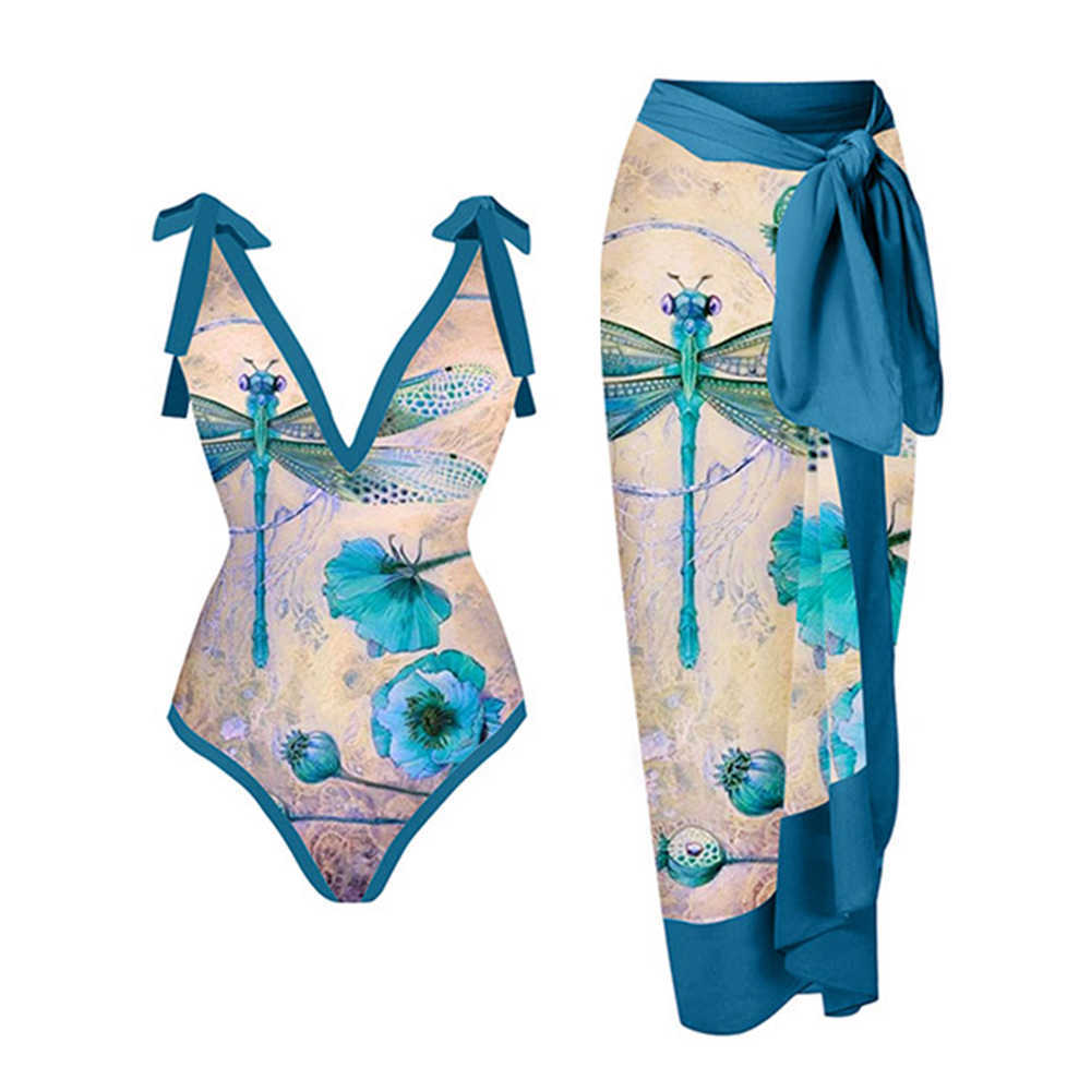 Swim Wear Blue One-Piece Swimsuit Set Fashion V-Neck Print Swimwear For Girls With Skirt Tight Women's Bandage Swiming Suit 2022 Luxury T221208
Swim Wear Blue One-Piece Swimsuit Set Fashion V-Neck Print Swimwear For Girls With Skirt Tight Women's Bandage Swiming Suit 2022 Luxury T221208