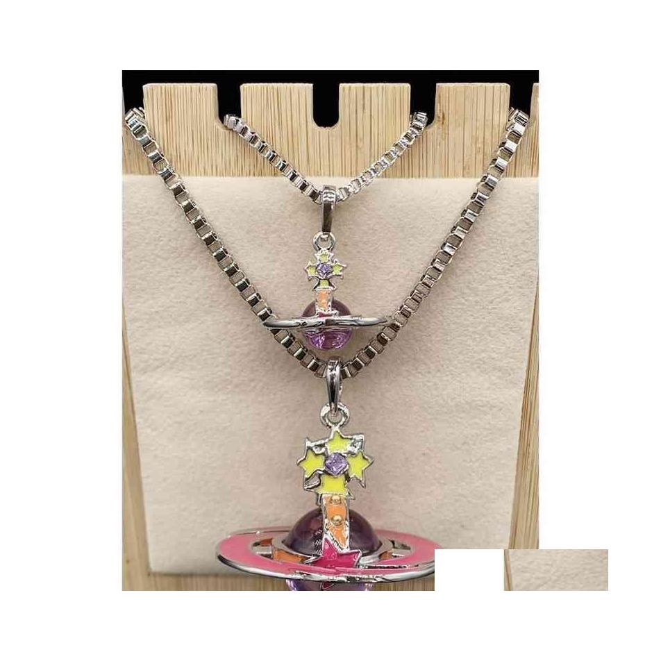 Pendant Necklaces Empress Dowager Vivian Sier Edge Threensional Red Ring Purple Bead Meteor Size Necklace B8176 Drop Delivery Jewelr Dhum1
Pendant Necklaces Empress Dowager Vivian Sier Edge Threensional Red Ring Purple Bead Meteor Size Necklace B8176 Drop Delivery Jewelr Dhum1