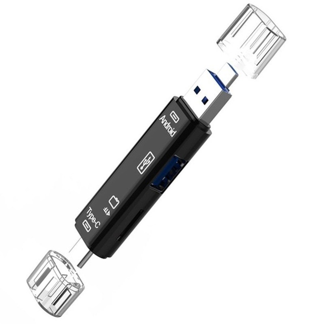 

5 in 1 Multifunction Usb 2.0 Type C/Usb /Micro Usb/Tf/SD Memory Card Reader OTG Card Reader Adapter Mobile Phone Accessories