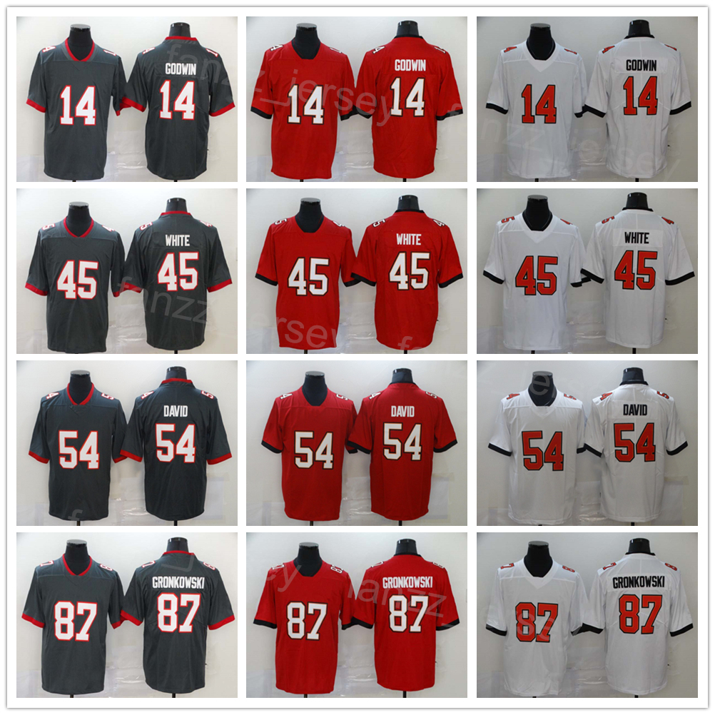 Men Football 45 Devin White Jersey 87 Rob Gronkowski 14 Chris Godwin 54 Lavonte David For Sport Fans Vapor Color Rush Red White Grey Breathable All Stitched Uniform
Men Football 45 Devin White Jersey 87 Rob Gronkowski 14 Chris Godwin 54 Lavonte David For Sport Fans Vapor Color Rush Red White Grey Breathable All Stitched Uniform