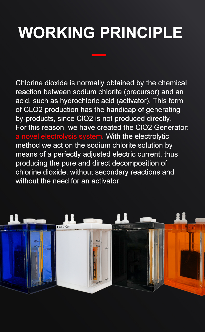 High Quality Portable small disinfectant ClO2 Generator Chlorine Dioxide Generator with 10% sodium hypochlorite solution for hospital use