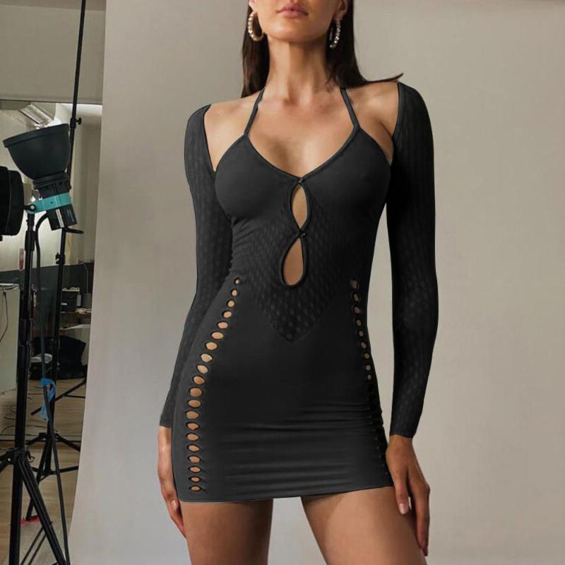 Casual Dresses 2022 Summer Halterneck Bodycon Wrap Patchwork Cut Out Dress Women Mini Sexy Party Club Long Sleeve Backless Vestidos, Black
Casual Dresses 2022 Summer Halterneck Bodycon Wrap Patchwork Cut Out Dress Women Mini Sexy Party Club Long Sleeve Backless Vestidos, Black