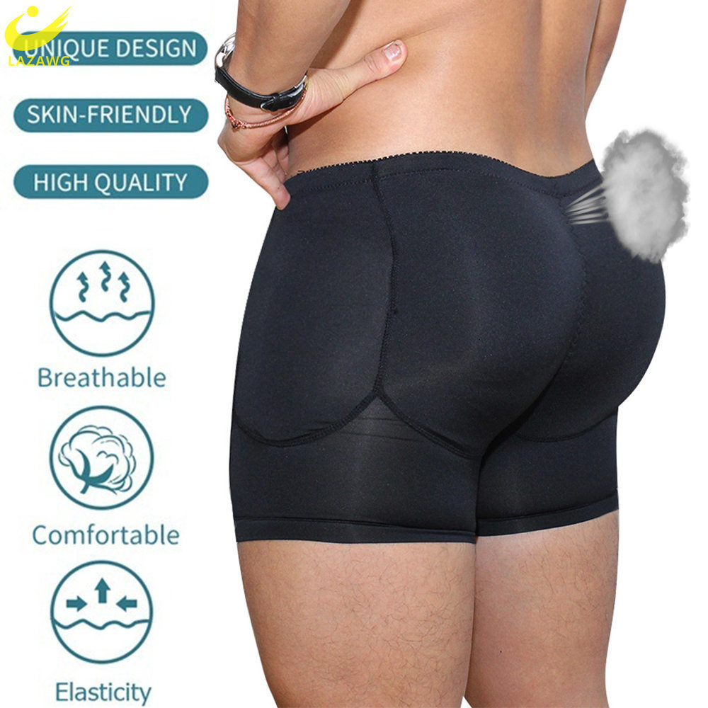 Waist Tummy Shaper LAZAWG Men Push Up Booty Lifting Panty with Pads Control Hip Enhancer Shorts Butt Lifter Underwear Slimming Shapewear 221208