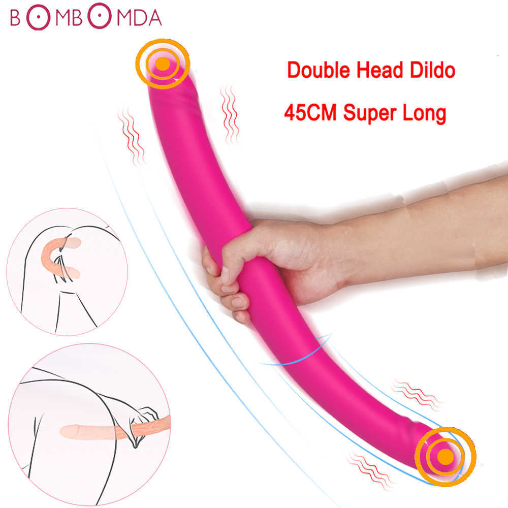 Vibrateur de jouets sexuels Super long Dildo pour femmes couple de boutique à double pénétration lesbienne sans bretelles