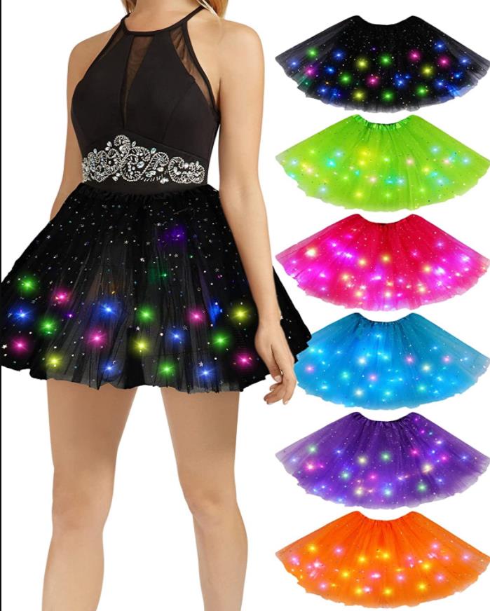 Adults LED Tulle Tutus Stage Wear Lighted Up Layered Star Skirt for Girls Women Ballet Dance Festival Cosplay Rave Party Costumes, Green
Adults LED Tulle Tutus Stage Wear Lighted Up Layered Star Skirt for Girls Women Ballet Dance Festival Cosplay Rave Party Costumes, Green