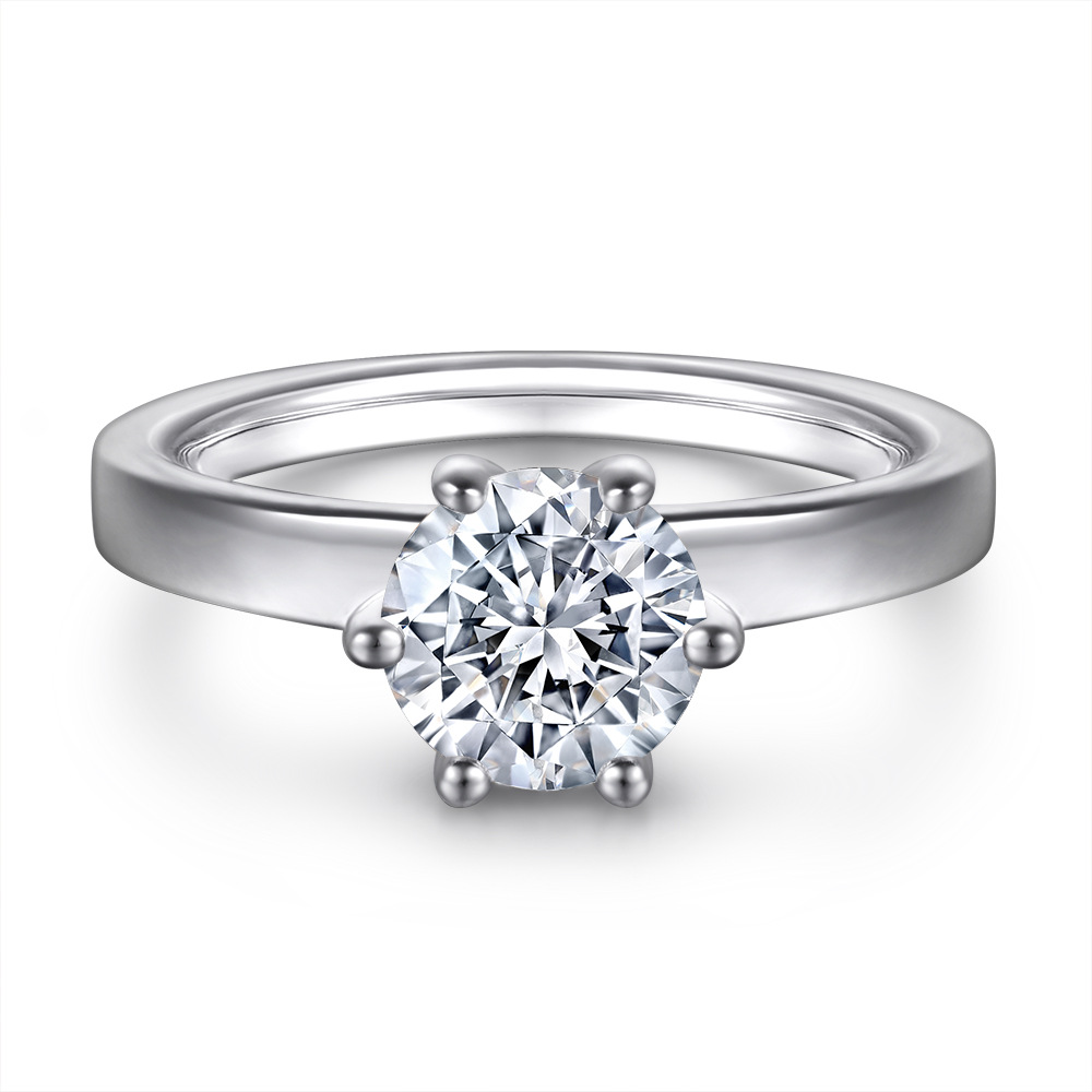Wedding Accessories Pure Silver Engagement Rings Fadeless Single Round Diamond Birdal Ring Proposal Ring No Fading Ladies Jewelry TL-058
Wedding Accessories Pure Silver Engagement Rings Fadeless Single Round Diamond Birdal Ring Proposal Ring No Fading Ladies Jewelry TL-058