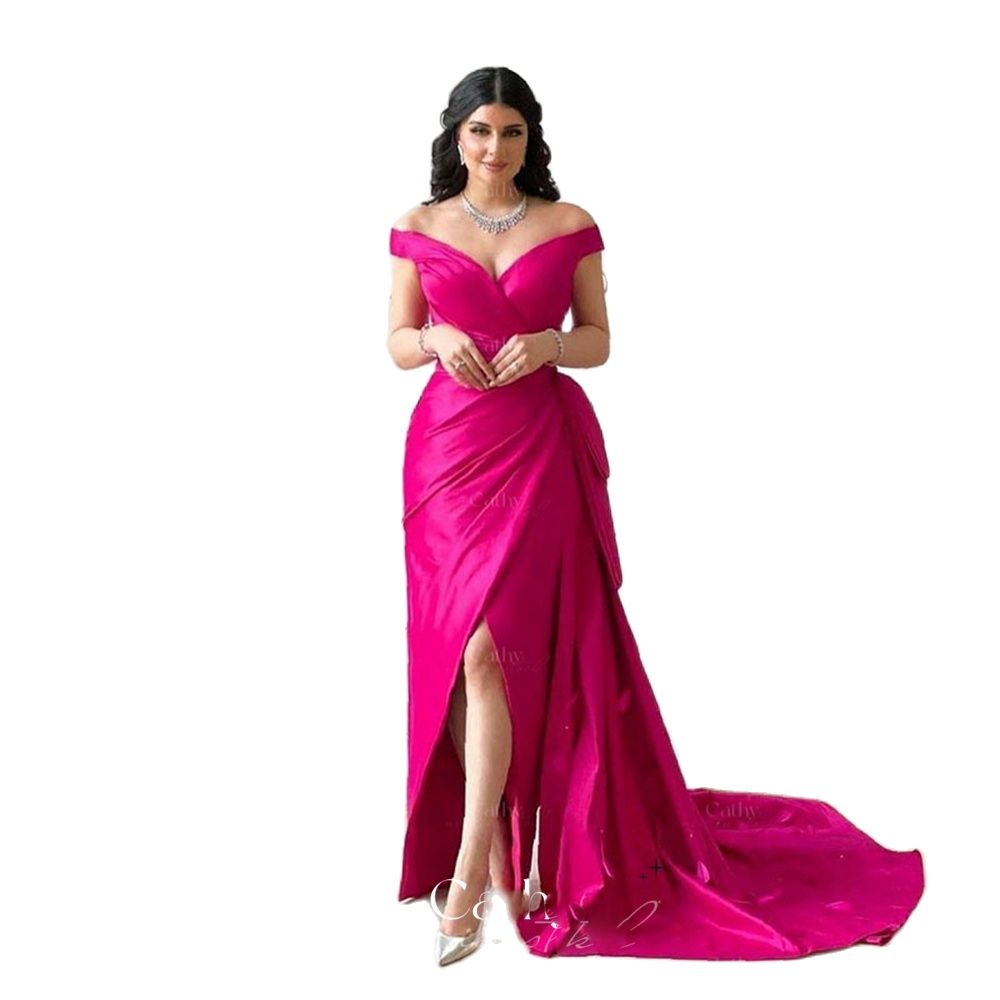 Rose Mermaid Prom Dresses Satin Card Shoulder Cross Chest Party Backless High Slit Evening Gowns Plus Size Custom, Same as picture
Rose Mermaid Prom Dresses Satin Card Shoulder Cross Chest Party Backless High Slit Evening Gowns Plus Size Custom, Same as picture