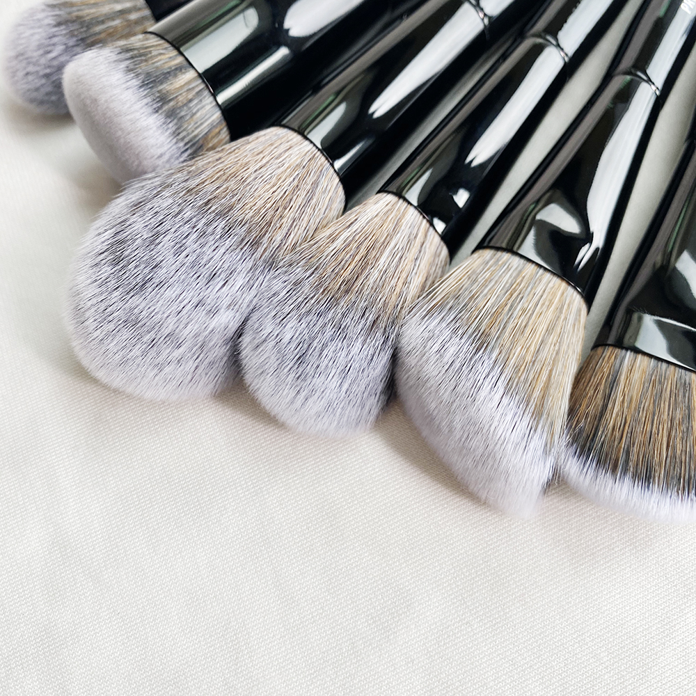 New Black Makeup Brushes Set 11pcs - Soft Synthetic Bristles Beauty Face & Eye Foundation Powder Blush Eye Shadow Higlighter Shape Contouring Cosmetic