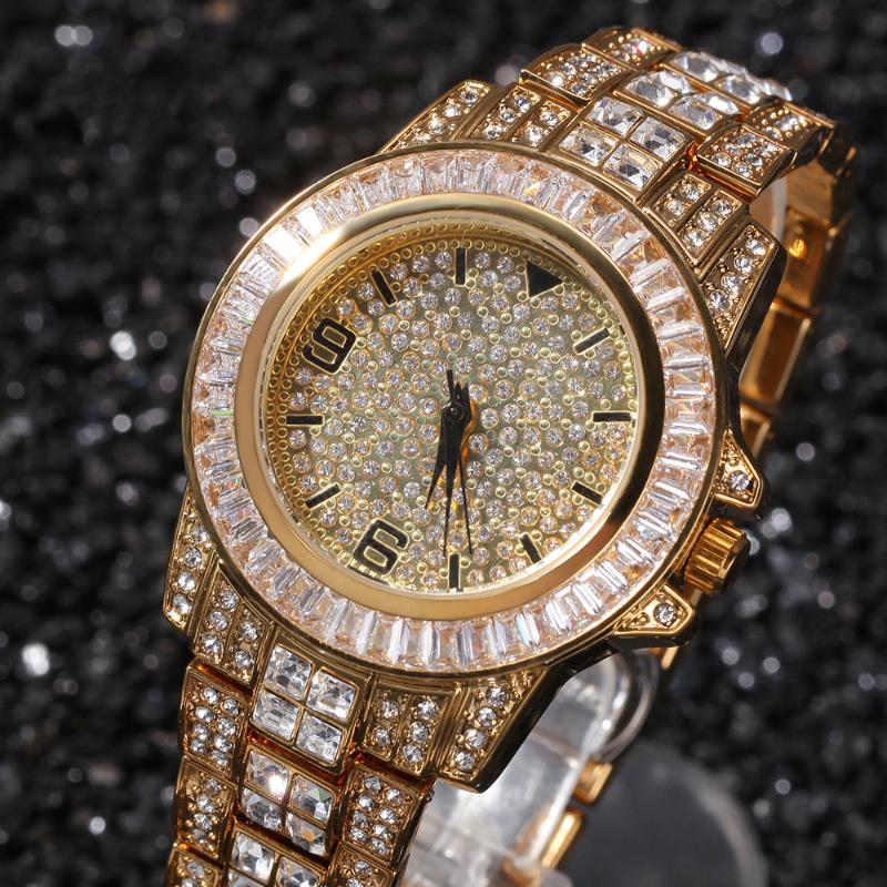 Wristwatches Mens Watches Luxury Iced Out CZ Baguette Waterproof Diamond Stainless Steel Watch For Men Quartz Wristwatch Relogio Masculino, Gold
Wristwatches Mens Watches Luxury Iced Out CZ Baguette Waterproof Diamond Stainless Steel Watch For Men Quartz Wristwatch Relogio Masculino, Gold
