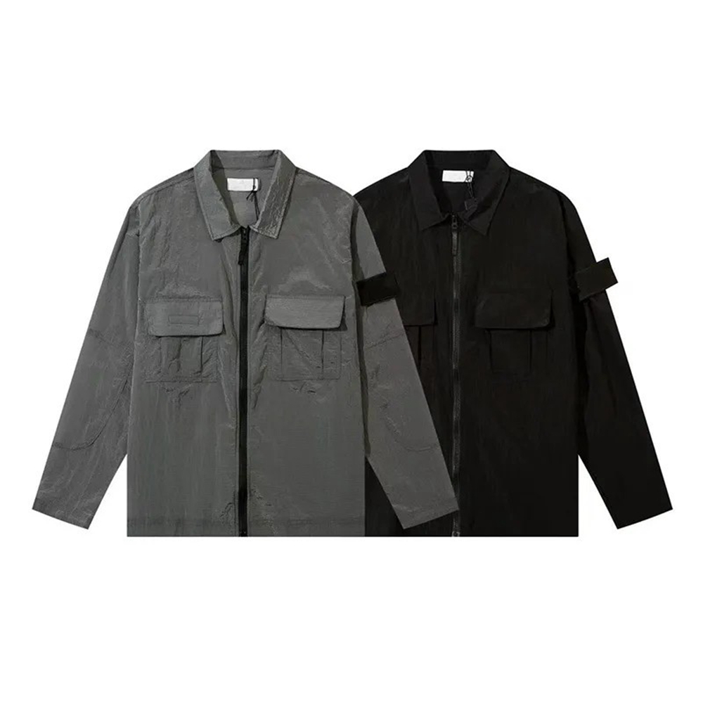 ISLAND brand jackets coat metal nylon functional shirt double pocket jacket STONE reflective sun protection windbreaker jacket men Size M-2XL