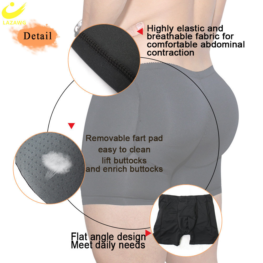 Waist Tummy Shaper LAZAWG Men Push Up Booty Lifting Panty with Pads Control Hip Enhancer Shorts Butt Lifter Underwear Slimming Shapewear 221208