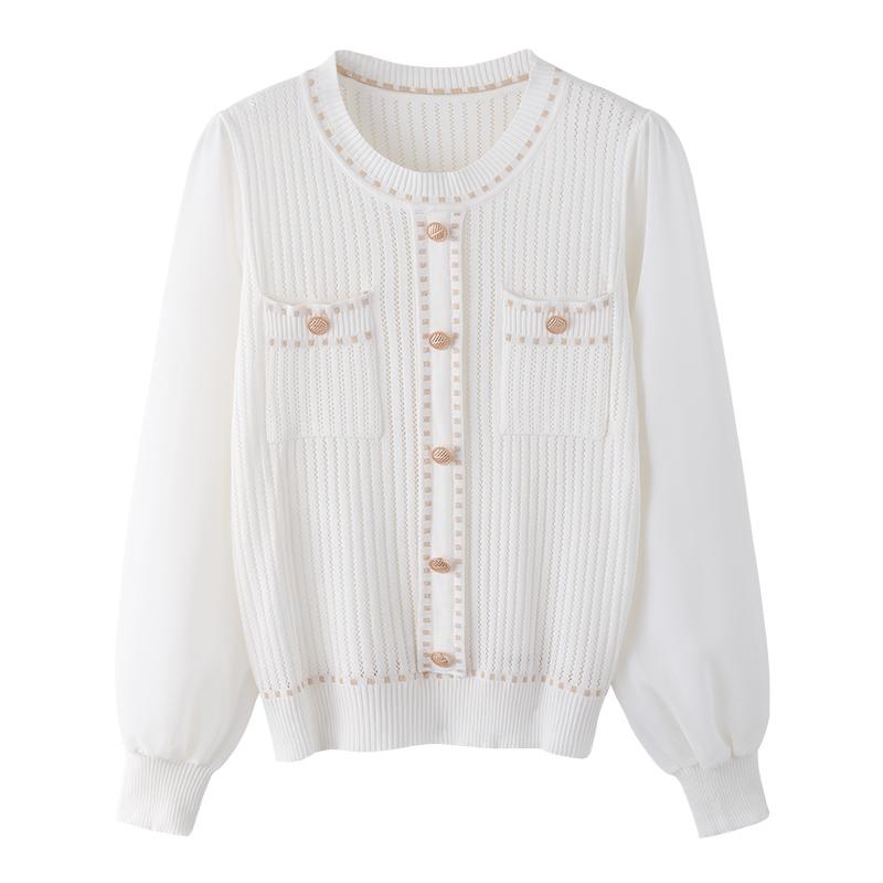 Women's Blouses & Shirts PERHAPS U Women White Black Pink Long Sleeve Crew Neck Chiffon Knitted Patchwork Shirt Blouse Solid Spring B0522
Women's Blouses & Shirts PERHAPS U Women White Black Pink Long Sleeve Crew Neck Chiffon Knitted Patchwork Shirt Blouse Solid Spring B0522