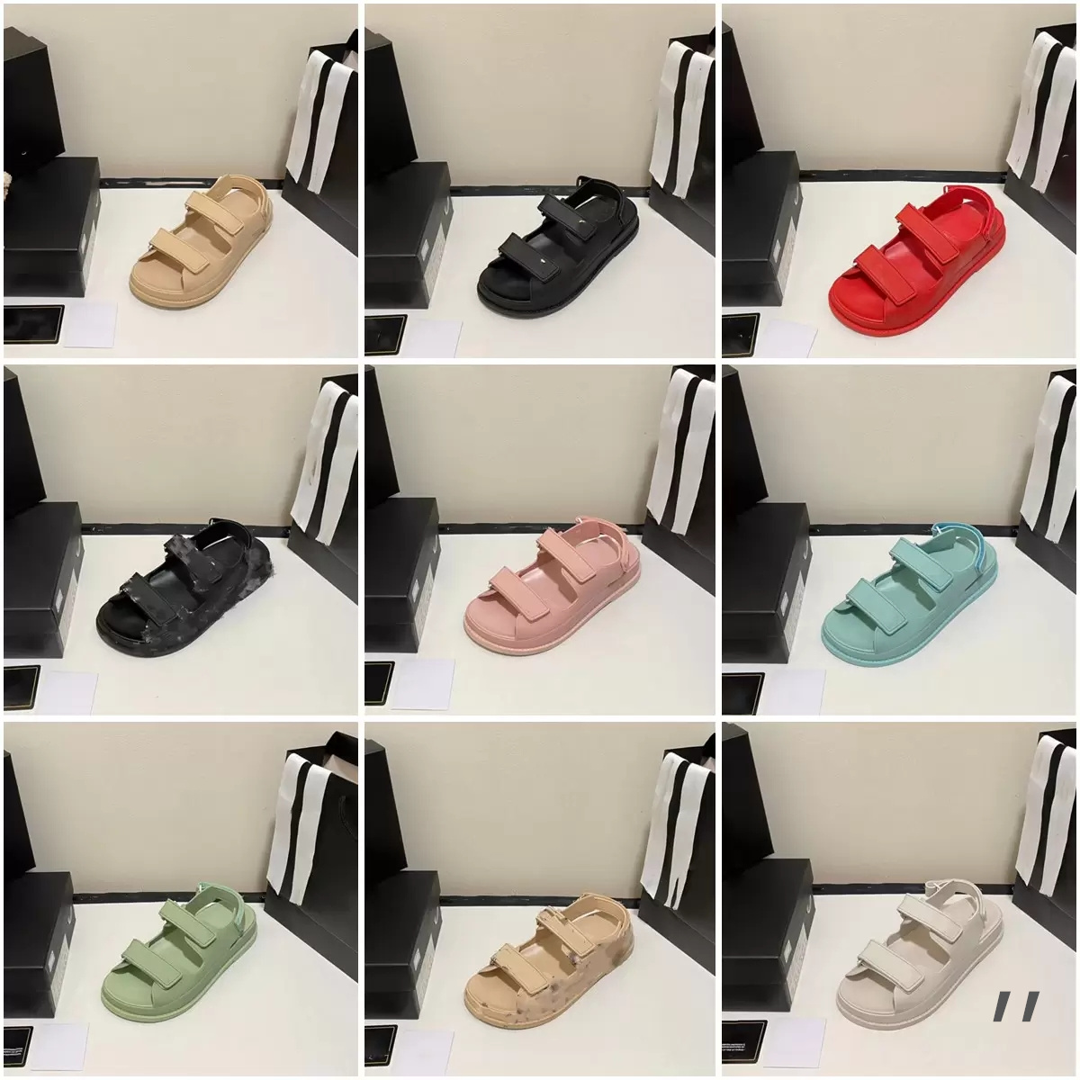 Designer C Slides Sandals Flat Heel Genuine Leather for Women summer Luxury Fashion Soft Party Banquet Slide Slippers Shoes Size 35-40