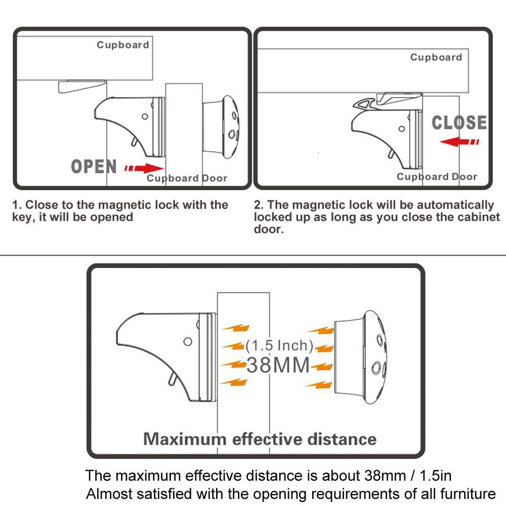 Baby Locks es# Magnetic Protection From Children Safety Infant Security Drawer Cabinet Limiter 221208